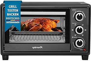 ‎OPTIMUMX HAUSHALTSGERÄTE OptimumX 20 L Minibackofen, Klein mini Backofen mit Umluft, 60 Min Timer, Pizza-Ofen, 1380 W, Schwarz