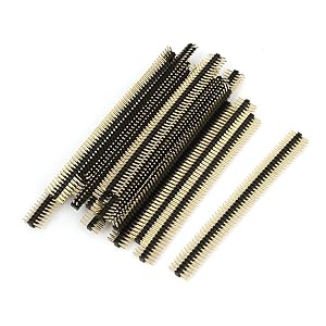 sourcingmap 20pcs 50 Way Double Row Straight Pin Male Header Strip 1.27mm Pitch