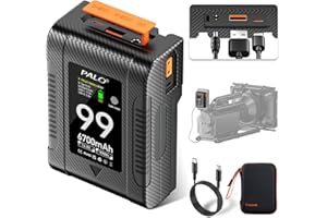 Mspalocell Bateria V-Mount 99Wh 6700mA 14,8V, PD65W Szybkie ładowanie USB-C battery V-mount z ekranem OLED, USB-C/BP/Dual D-TAP (wejście/wyjście), wyjście DC/USB-A (PD65W) do kamery kamera