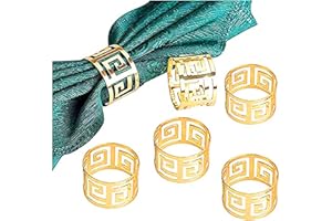 ANLOO Ronds et Porte-Serviettes, 6/12 pièces Anneau de Serviette en métal Porte-Boucle de Serviette pour la décoration de Table (6 PCS-Gold)