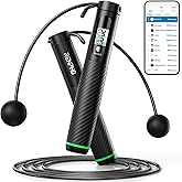 RENPHO Intelligentes Springseil mit Z&auml;hler, kabelloses Springseil verstellbar, App Analysedaten, Springseil Fitness Herren Fr