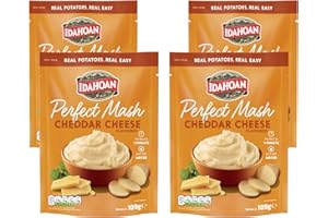 GOOD FOOD COMPANY Idahoan Mashed Potato Cheddar Cheese, Pack of 4 x 109g, Instant Mash Potato, Made in USA