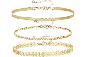 RIXERKOC Oro Tobilleras para Mujeres 14K Chapado en Oro Tobilleras Pulseras hechas a mano en capas Tobilleras Exquisito Regalos para Mujeres Niñas