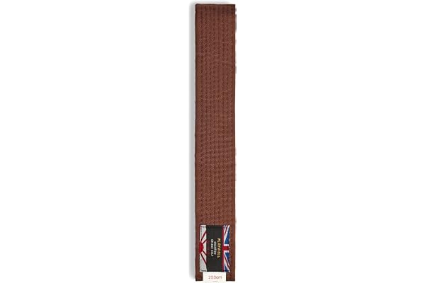 Playwell Ceinture d'arts martiaux en coton de couleur unie – Marron