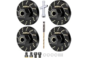 HobbyPark Brass Wheel Weights Spacers Extended Wheel Hex Hubs Offset for TRX4M Upgrades Parts 1/18 RC Crawler (Set of 4)