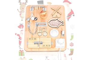 GJCrafts Toddler Activity Board, to Learn Fine Motor Skills and Basic Life Skills Educational Sensory Board Best Gifts for Boys or Girls