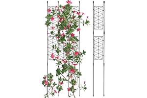 NiHome 6-Pack 50 Inches Garden Trellis for Climbing Plants Outdoor, Plant Support Trellis Cage for Clematis, Roses, Jasmine and Vines Such as Tomatoes, Grapes, Cucumbers and Blackberries
