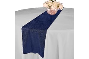 Elegant Event Essentials – Sequin Party Long Table Runner – For Spring Party, Wedding, Reception, Banquet, Home Dining Space Christmas Centrepiece Decoration (12” x 108”/30.48 x 274.32cm) - Navy Blue