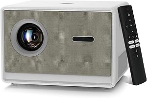 MAYPUG Mini proyector 4K compatible, videoproyector portátil WiFi 6 Bluetooth, proyector de vídeo con llave automática, 130 pulgadas, giro 180 grados, sistema operativo Android 11.0 (gris)