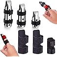GIPIZI Trigger Finger Splints 6Pcs Finger Support Brace for Broken Fingers Straightening and Knuckle Immobilization, Metal Finger Stabilizer for Adults and Children