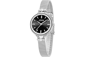 CIVO Montre Femme Acier Inoxydable Slim Bracelet à Quartz Analogique Etanche Luxe Mode Élégant