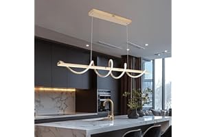 Likflyer Lampadario LED Moderna Sospensione Dimmerabile 3000K-6000K per Soggiorno, Cucina, Sala da Pranzo, Camera da Letto, Ufficio