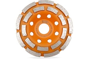 Mola per cemento armato BGTEC, disco per smerigliatura di superficie a tazza a doppia fila da 115 mm per pietra da muratura in marmo e granito