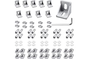 ANKKY Corner Bracket, 30 x 30 mm, Corner Connector, 20 x Aluminium Brackets for Aluminium Profile / Aluminium Pipes (Silver)