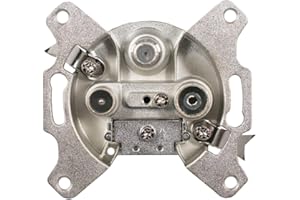 EBROM'S BJ SETS BUSCH JÄGER Komplettset/Antennensteckdosen-Einsatz Radio/TV/SAT (**) WISI Triax FS 302 F + 1fach Rahmen und Abdeckung, alles in Busch Jäger Balance SI Alpinweiß