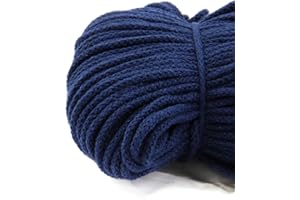 ‎NTS NÄHTECHNIK nts Nähtechnik 100m Baumwollkordel / 4mm breites Seil aus Baumwolle mit Polyester Kern/Deko Schnur (dunkelblau, 4)