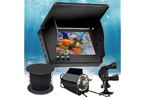 MOCOLI Fischfinder, Fish Finder Kamera IP65 Wasserdicht Unterwasser Kamera mit 5 Zoll IPS Display 8000mAh Akku 30m Kabel 220° Weitwinkel Nachtsicht für Meeresangeln Fluss Angeln Eisfischen