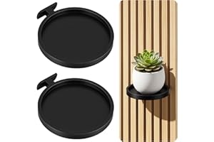 Meetory Pflanzenhalterung für Akustikpaneele - 2 Stück Pflanzentablett Akustikpaneele Zubehör Kein Bohren Pflanzenhalter für Wandpaneele/Akustikpanel für Wohnzimmer, Schlafzimmer, Büro, Küche