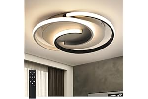‎BAYHT LED Deckenlampe,Moderne Deckenleuchte Dimmbar mit Fernbedienung Wohnzimmer, Schwarz-Weiß Schlafzimmerlampe, Rund, Wohnzimmerlampe mit Memory Funktion, für Wohnzimmer,Schlafzimmer, Büro
