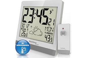 Technoline WS8119 digital radiostyrd väggklocka med temperaturdisplay och väderprognos