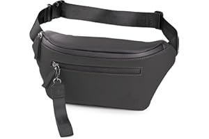 The Friendly Swede Bauchtasche Damen, Herren - Stylisch Gürteltasche Fanny Pack, Hüfttasche, Waist Bag VRETA Bum Bag Schwarz Matt