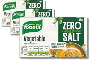 Zero Salt Knorr Stock Cubes Bundle: Vegetable Stock, 3 Boxes of 8x9g Cubes - Perfect For Healthy, Flavorful Cooking Bundled by The Great British Kitchen