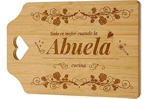 Niviy Regalo Abuela Tabla de Cortar de Bambú Grabada Original Tabla de Cocina Personalizada para la Mejor Abuela, Ideal para Navidad, Cumpleaños o Día de la Madre