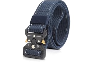 LumiSyne Cinturón Táctico 1.5" Ajustable Hombres Cinturón Resistente Cinturón Nylon Hebilla de Metal de Liberación Rápida Cinturón Táctica Molle para Molle Caza Deporte
