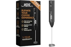 Nova Milk Frother Rechargable Coffee Frother Milk & Beater for Cold Latte 2In1 Handheld Battery-Powered Blender and Egg Whisk