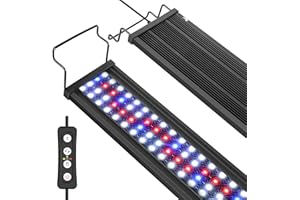 ‎AQQA AQQA Aquarium Beleuchtung, Aquarium LED Beleuchtung,Vollspektrum Aquarium Licht with Timer automatisch ein/aus,5 Helligkeitsstufen,mit ausziehbarer Halterung, 7 Farben