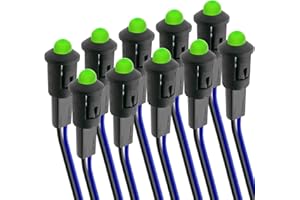BEMATIK.COM BeMatik - Pilot LED Licht 8mm 220VAC Leuchtmelder grün Farbe 10-pack