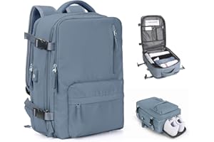 HPLQQ sac à dos Bagage Cabine 45x36x20 pour Easyjet sous siège Sac de Voyage Cabine Avion Bagage à Main Sac à Dos Ordinateur Femme Homme avec compartiment à chaussures,C6-Bleu roi