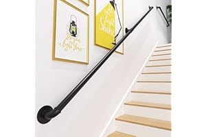 Gorssen Ringhiere per Scale Esterne Interne Corrimano per Scale Interni Esterni Ringhiera da Muro in Ferro battuto per Anziani Bambini disabili Giardino Balcone terrazzo Bracciolo,300cm