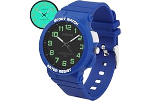 Juboos Reloj Analógico para NiñOs Niñas Aprender La Hora 50M Impermeable Reloj para NiñOs FáCil De Leer 7-15 AñOs Gran Regalo De CumpleañOs