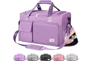 KURT ADLER Travel Bag Sport Duffel Bag,Gym Tote Bag, Large Capacity Portable Foldable Travel Lightweight Waterproof Overnight Bag, Carry Luggage Bag for Weekender Sports, Gym, Vacation for Men Women (Purple)
