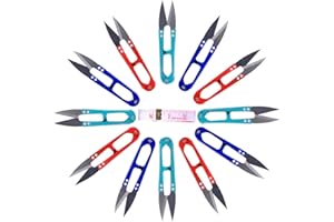 UCEC 12Pcs Embroidery Scissors, U Sewing Scissors, Sewing Snips, Thread Cutter, Thread Snips, Dressmaking Cutter, Cross Stitch Accessories, Great for Stitch, DIY Supplies