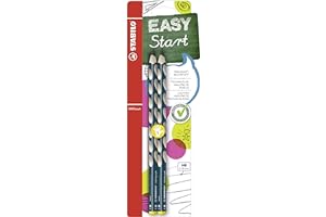 STABILO EASYgraph - Ergonomic Graphite Pencil - Left-Handed - Pack of 2 - Petrol - Degree HB