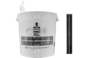 B2C 30L Brewing Fermenting Pickling Wine Bucket Set with Airlock, Tap, Lid, LCD Stick-On Thermometer, Homebrew Kit, Fermentation Vessel for Beer, Cider, Mead, Kombucha, Sauerkraut, and Pickles.