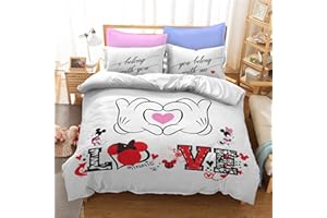 Goplnma - Ropa de Cama de Mouse - Funda nórdica de Mouse para niños, con Funda de Almohada, impresión Digital 3D, Microfibra, Multicolor (140 x 210 cm, 22)