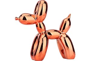 XIAOMAGG Cane Palloncino Scultura Moderna Decorazione Casa Figurina Soggiorno Ufficio Animale Arte Decora Da Tavolo In Resina (10cm,Arancione)