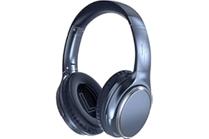 ND NEXT DESTINATION Cuffie Bluetooth senza fili Cuffie ibride a fascia con microfono sovraurale con audio HiFi stereo Casco wireless Over Ear cancellazione del rumore blu