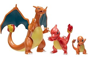 POKÉMON Pokèmon PKW2777 Select Lot de 3 Figurines de Combat 2 charmandères, 3 Charmeleon et 11,4 cm, Evolution Multipack Style 1