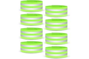 URAQT Bandas Reflectoras, Brazalete Reflectante Altamente Reflexivo, Bandas de Muñeca/Tobillo, Banda de Seguridad Reflectantes, Bandas de Neón para Running, Ciclismo, Adultos, Niños
