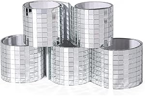 PP OPOUNT 2360 Piezas Autoadhesivas Azulejos de Mosaico Cuadrados Espejos de Vidrio Mosaico Espejo para Decoración de Manualidades DIY (Plata)