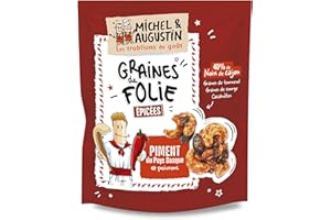 Michel et Augustin - Graines apéritives noix de cajou cacahuètes Piment Basque 95g - Lot de 12 sachets