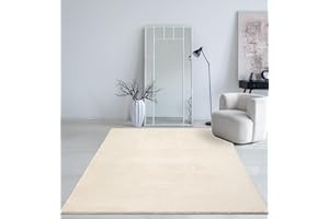 ‎MIAS TEPPICHE Mia´s Teppiche Taos – kuscheliger Kurzflor Teppich in Felloptik, super Soft & waschbar bis 30°C, mit Anti-Rutsch-Unterseite – ideal für Wohnzimmer & Schlafzimmer, Beige, 200 x 280 cm