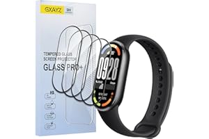 GXAYZ [4 Pack] Screen Protector for Xiaomi Smart Band 10, 9H Tempered Glass,3D Curved Full Coverage, Scratch Resistant,Easy Installation,9H Hardness