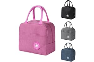 RUUCY Ruccy Borsa Termica Porta Pranzo Piccola, 5L Borsa Frigo Piccole Pranzo Ufficio, Borsetta Termica Piccola Lunch Bag per Lavoro, Scuola,Viaggi, Campeggio, Picni (Rosa)