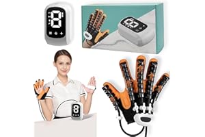 BRONINI Hand-Rehabilitations-Roboterhandschuh, 4. Generation, Usb-Aufladbar, 4 Modi & 9 Stärkestufen Zur Schlaganfall-Erholung Bei Hemiplegie, (Rechte Hand, Größe XL)