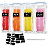 4.0L Filament Storage Box, 4 Packs Filament Containers with Labels for 3D Printing, Sealing and Protecting, Portable Dry Box,